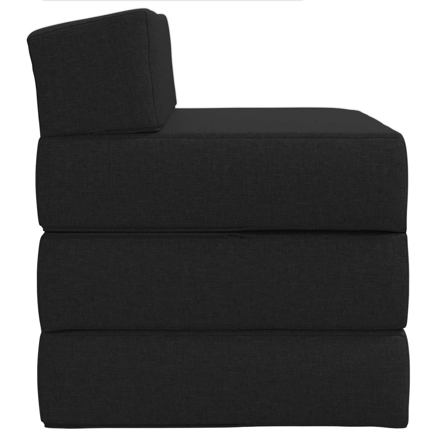 Vouwbare Bankbed Zwart 200 x 70 x 15 cm Stof is nu te koop bij PeponiXL, paradijselijk wonen!
