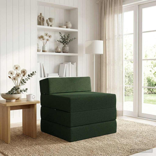 Vouwbare Bankbed Donkergroen 200 x 70 x 15 cm Stof is nu te koop bij PeponiXL, paradijselijk wonen!
