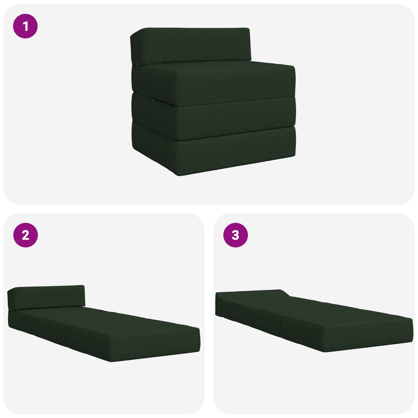 Vouwbare Bankbed Donkergroen 200 x 70 x 15 cm Stof is nu te koop bij PeponiXL, paradijselijk wonen!