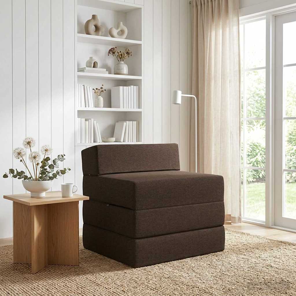 Vouwbare Bankbed Taupe 200 x 70 x 15 cm Stof is nu te koop bij PeponiXL, paradijselijk wonen!