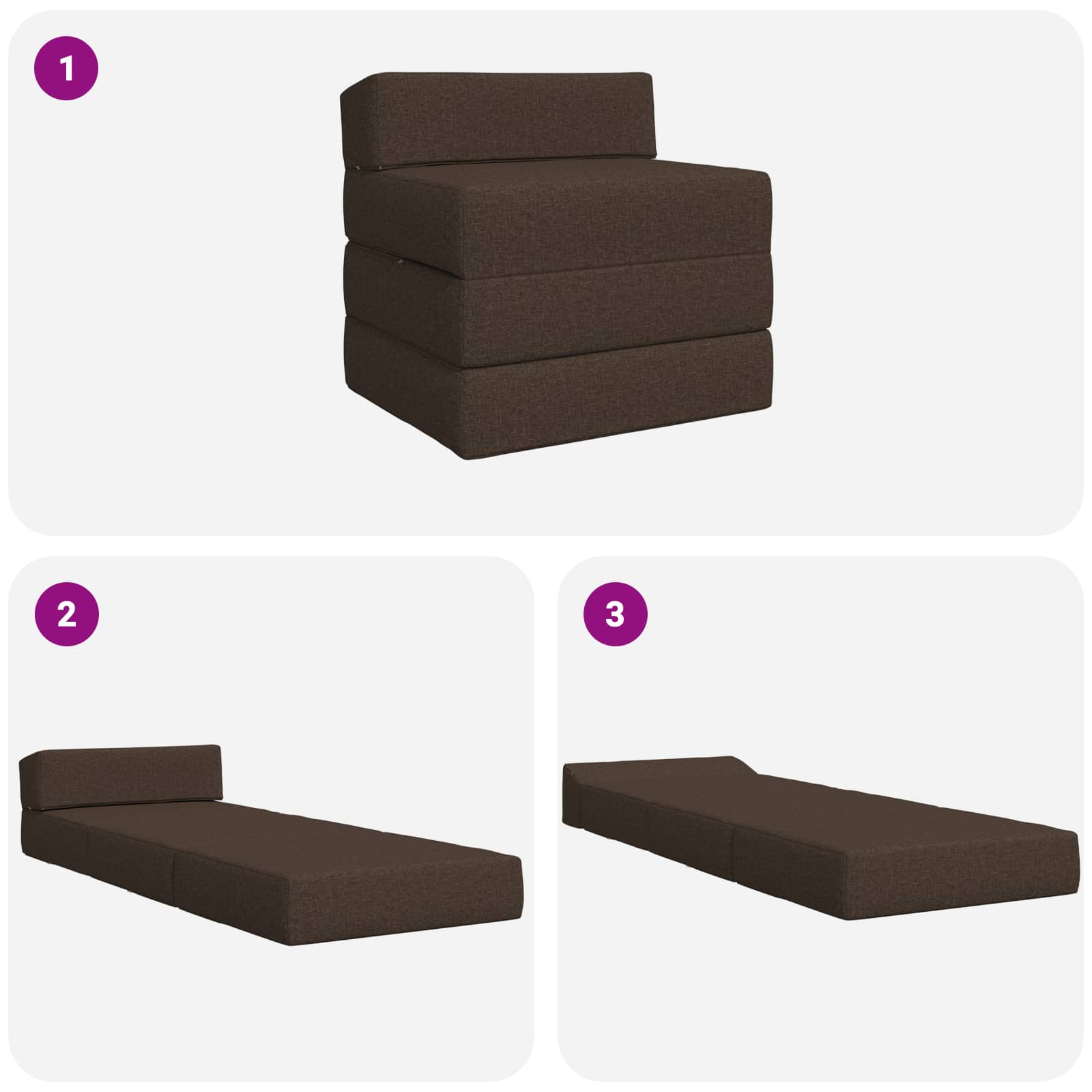 Vouwbare Bankbed Taupe 200 x 70 x 15 cm Stof is nu te koop bij PeponiXL, paradijselijk wonen!