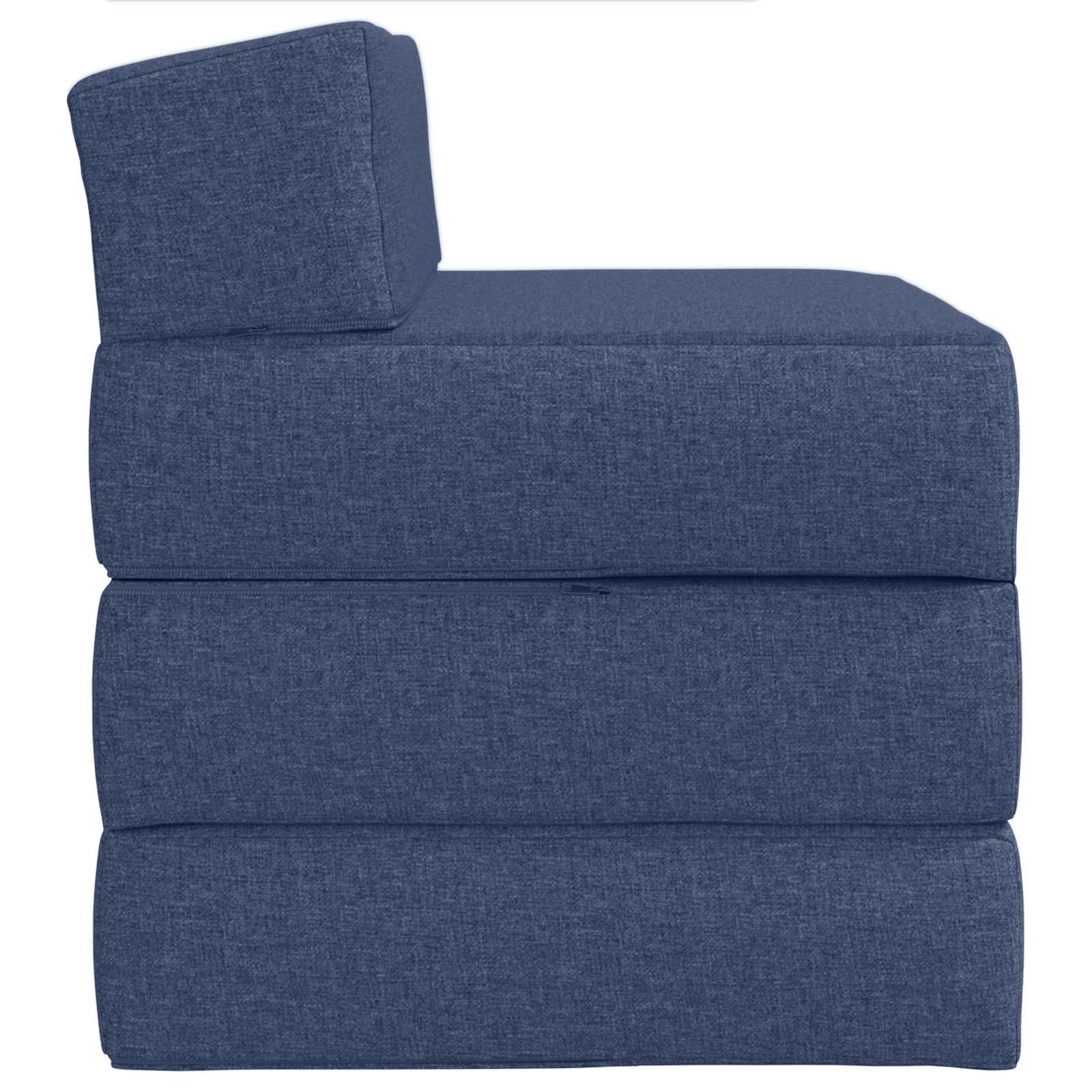 Vouwbare Bankbed Blauw 200 x 70 x 15 cm Stof is nu te koop bij PeponiXL, paradijselijk wonen!