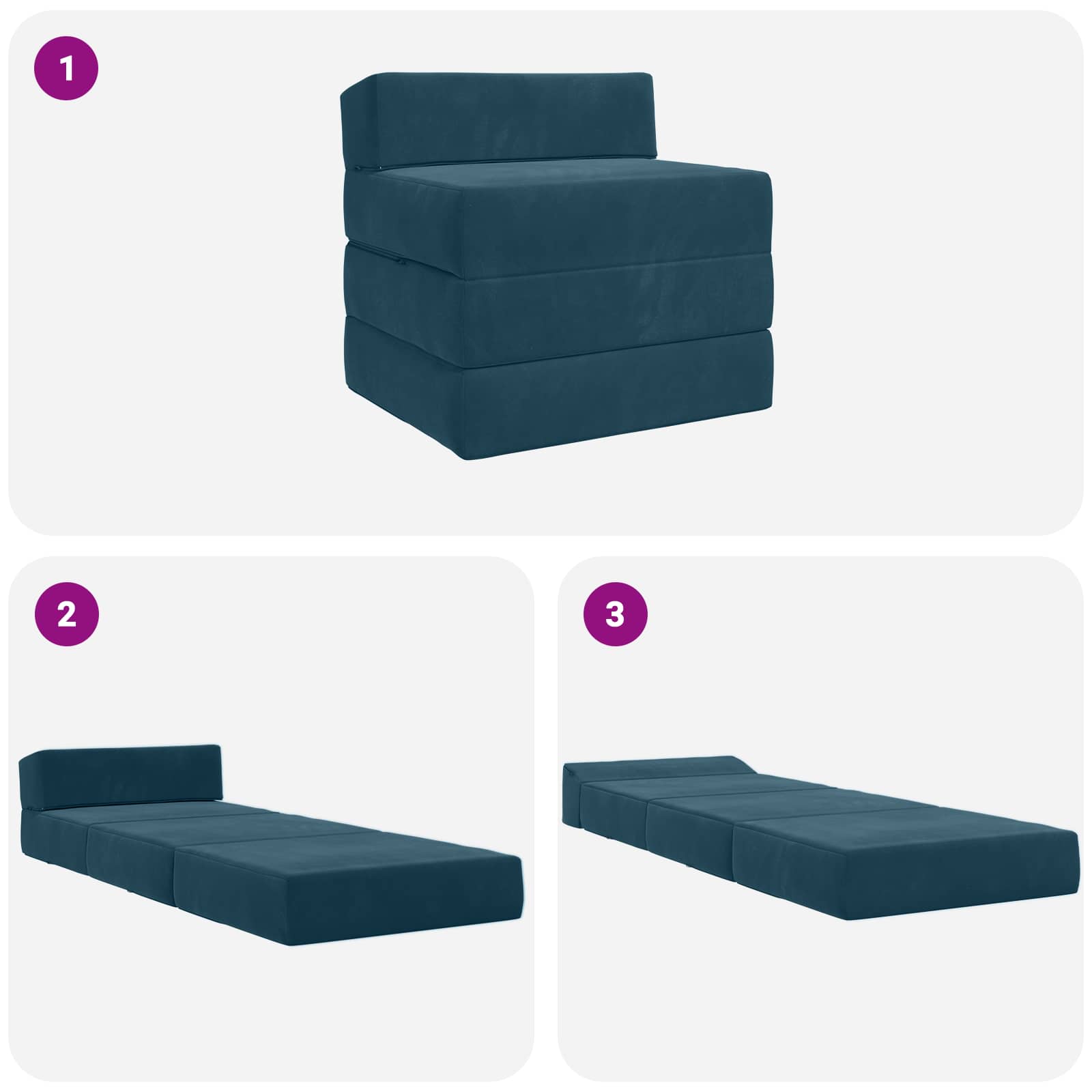 Vouwbare Bankbed Blauw 200 x 70 x 15 cm Fluweel is nu te koop bij PeponiXL, paradijselijk wonen!