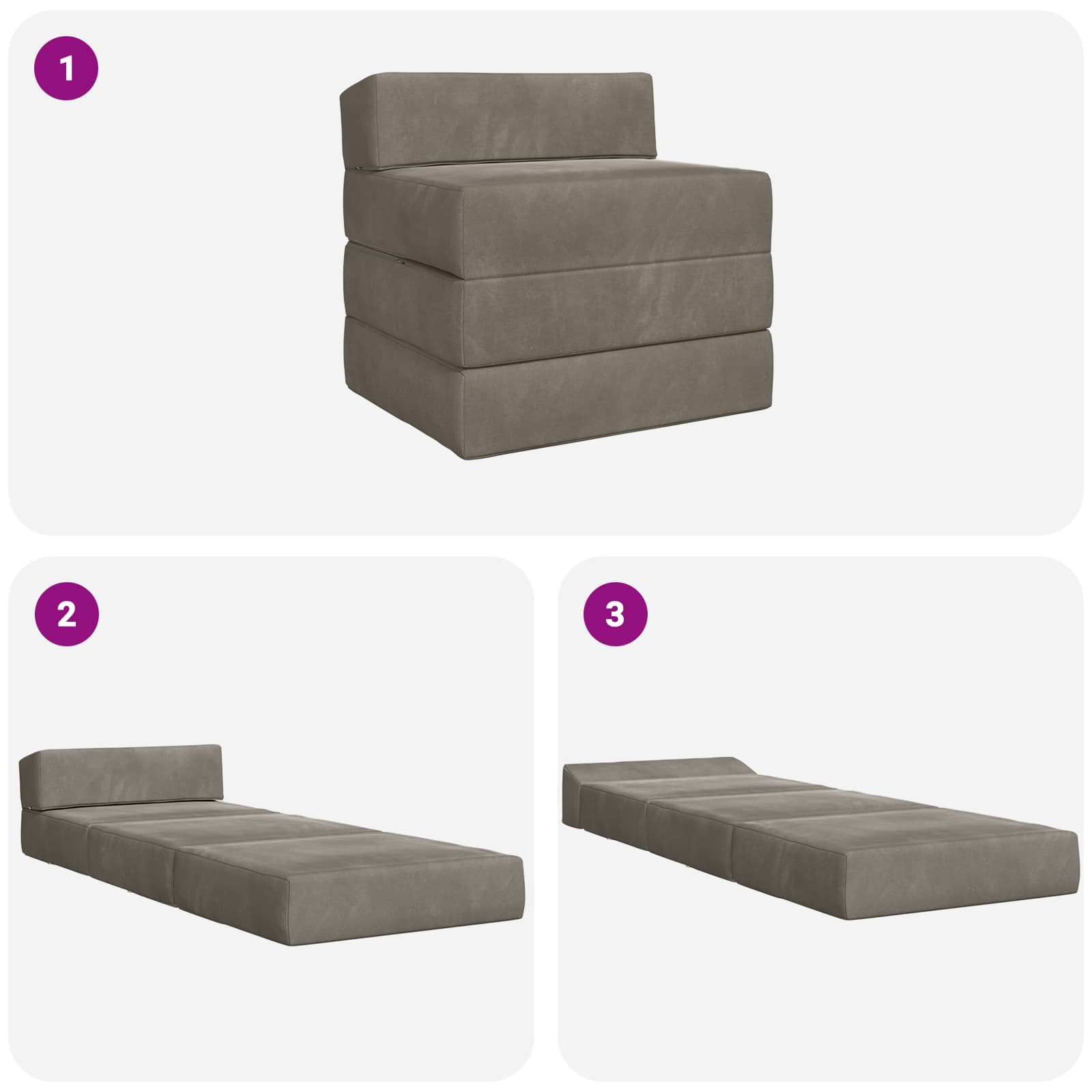 Vouwbare Bankbed Lichtgrijs 200 x 70 x 15 cm Fluweel is nu te koop bij PeponiXL, paradijselijk wonen!