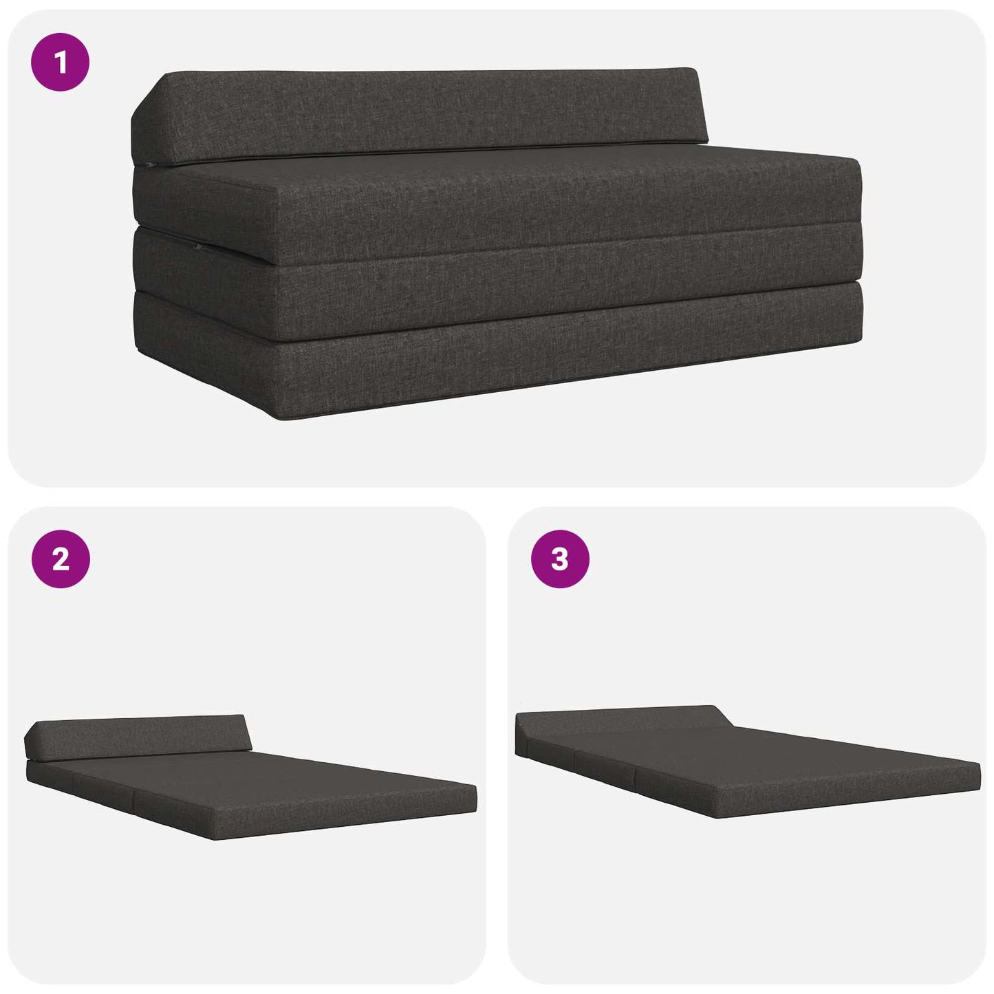 Vouwbare Bankbed Donkergrijs 120 x 60 x 49 cm Stof is nu te koop bij PeponiXL, paradijselijk wonen!