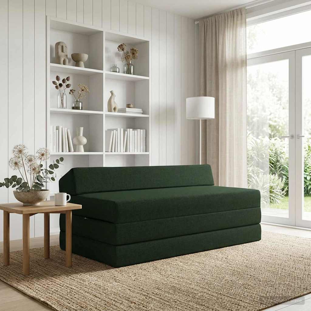 Vouwbare Bankbed Donkergroen 120 x 60 x 49 cm Stof is nu te koop bij PeponiXL, paradijselijk wonen!