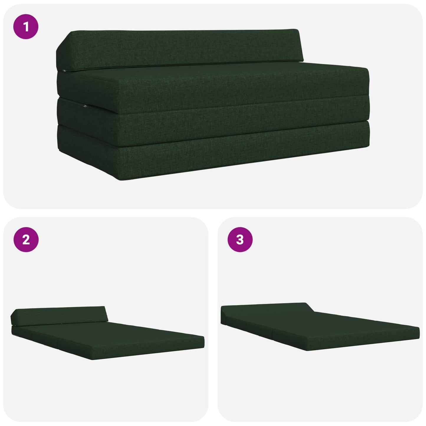 Vouwbare Bankbed Donkergroen 120 x 60 x 49 cm Stof is nu te koop bij PeponiXL, paradijselijk wonen!