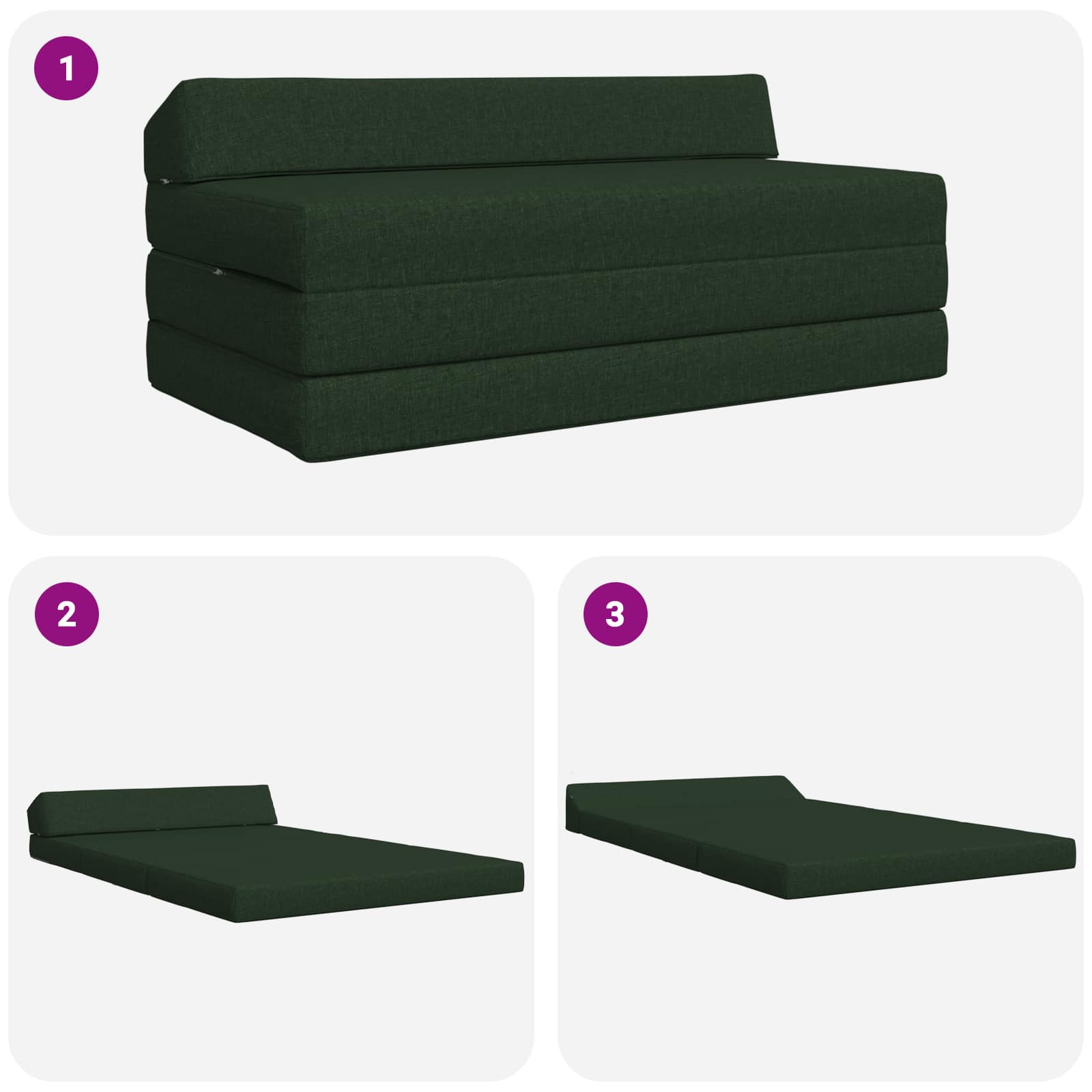 Vouwbare Bankbed Donkergroen 120 x 60 x 49 cm Stof is nu te koop bij PeponiXL, paradijselijk wonen!