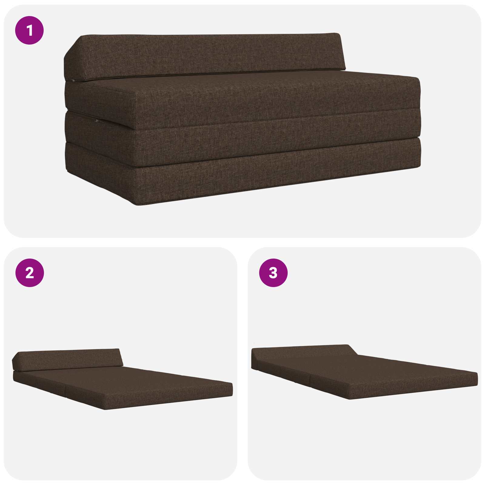 Vouwbare Bankbed Taupe 120 x 60 x 49 cm Stof is nu te koop bij PeponiXL, paradijselijk wonen!