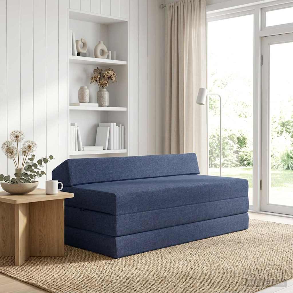 Vouwbare Bankbed Blauw 120 x 60 x 49 cm Stof is nu te koop bij PeponiXL, paradijselijk wonen!