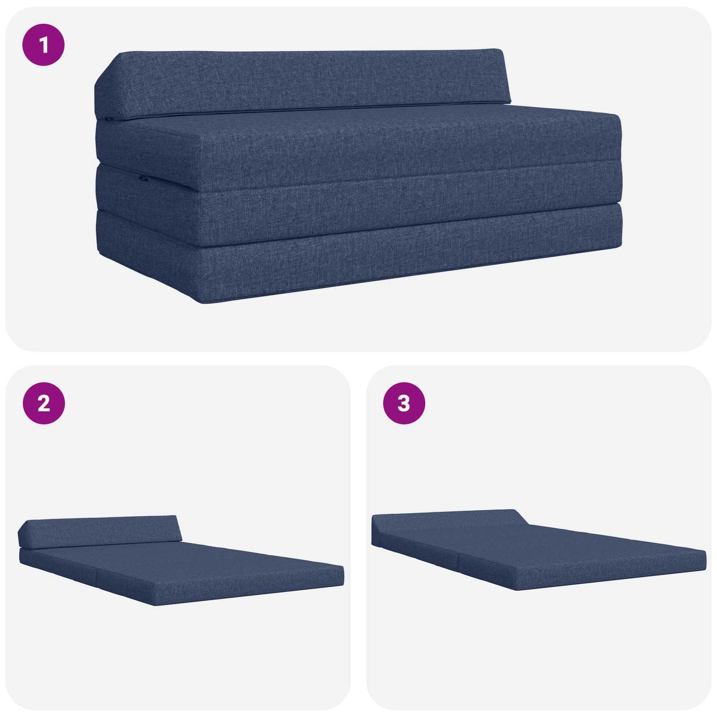 Vouwbare Bankbed Blauw 120 x 60 x 49 cm Stof is nu te koop bij PeponiXL, paradijselijk wonen!