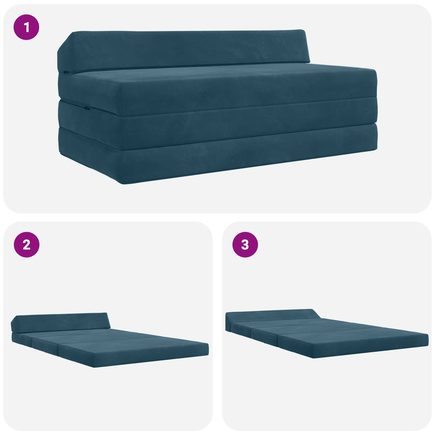 Vouwbare Bankbed Blauw 120 x 60 x 49 cm Stof is nu te koop bij PeponiXL, paradijselijk wonen!