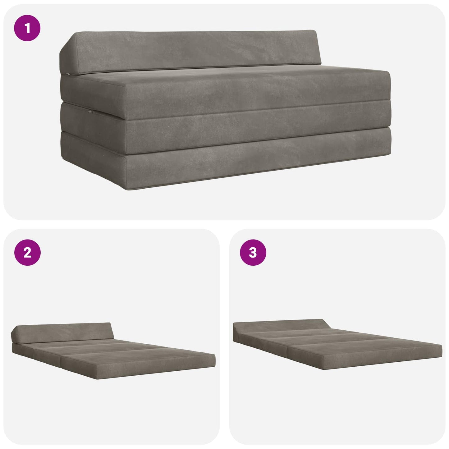 Vouwbare Bankbed Lichtgrijs 120 x 60 x 49 cm Stof is nu te koop bij PeponiXL, paradijselijk wonen!