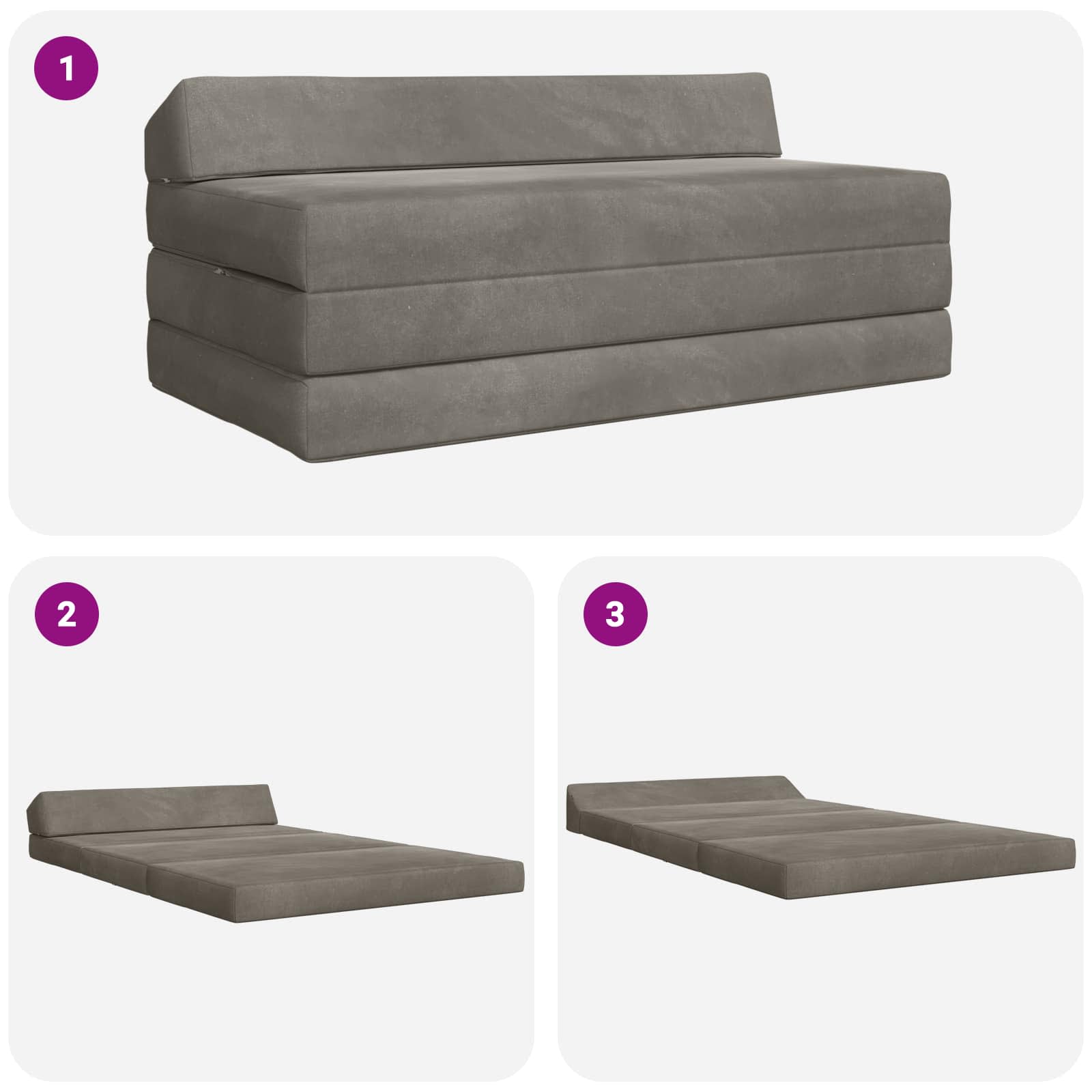 Vouwbare Bankbed Lichtgrijs 120 x 60 x 49 cm Stof is nu te koop bij PeponiXL, paradijselijk wonen!