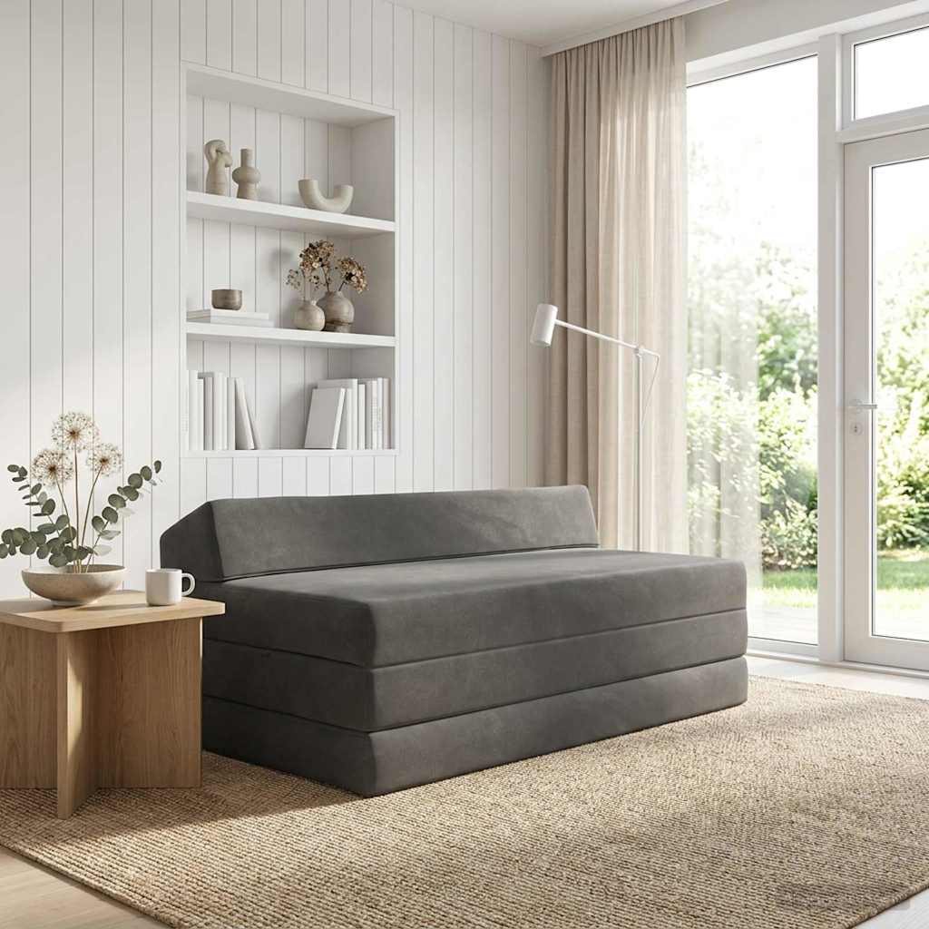 Vouwbare Bankbed Donkergrijs 120 x 60 x 49 cm Stof is nu te koop bij PeponiXL, paradijselijk wonen!