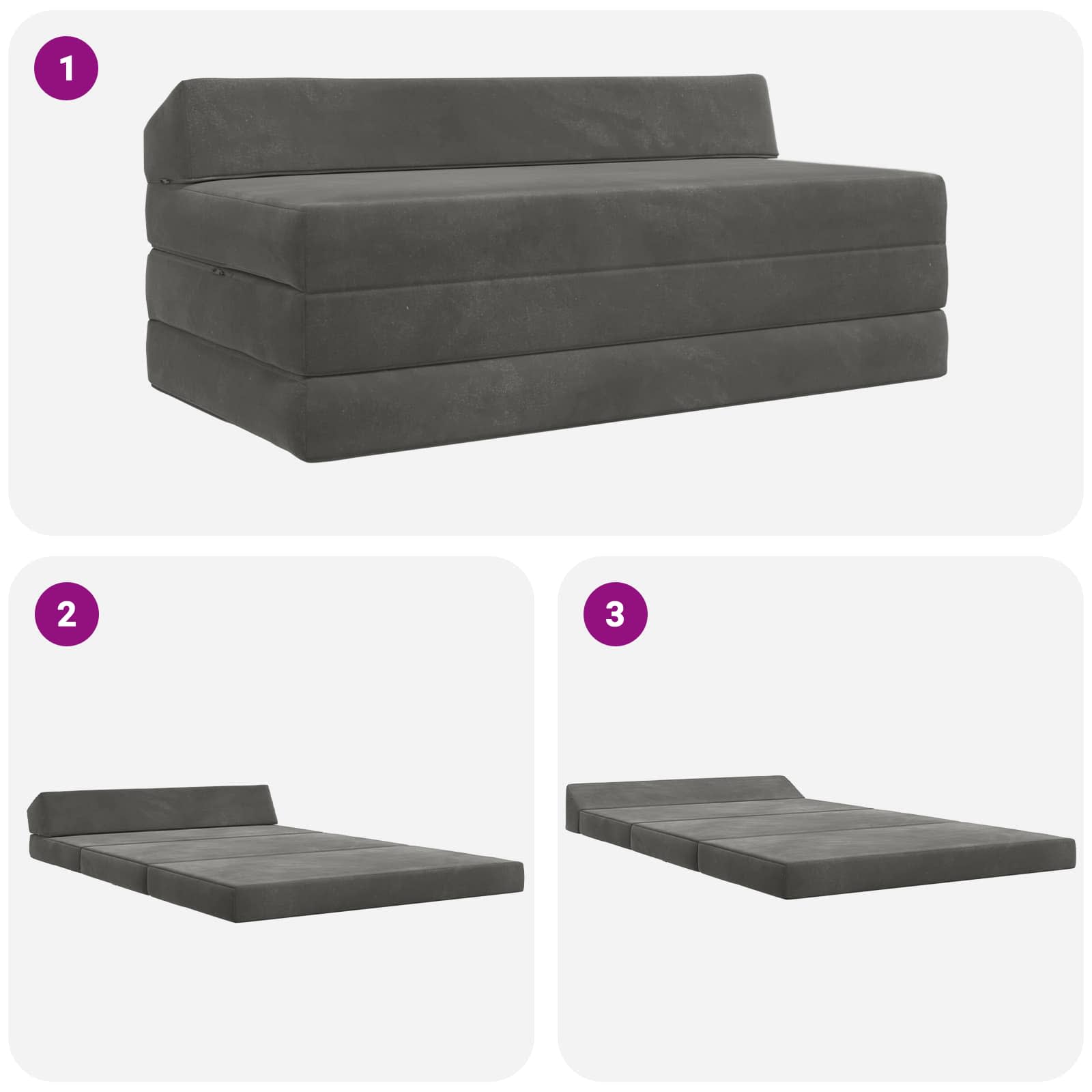 Vouwbare Bankbed Donkergrijs 120 x 60 x 49 cm Stof is nu te koop bij PeponiXL, paradijselijk wonen!