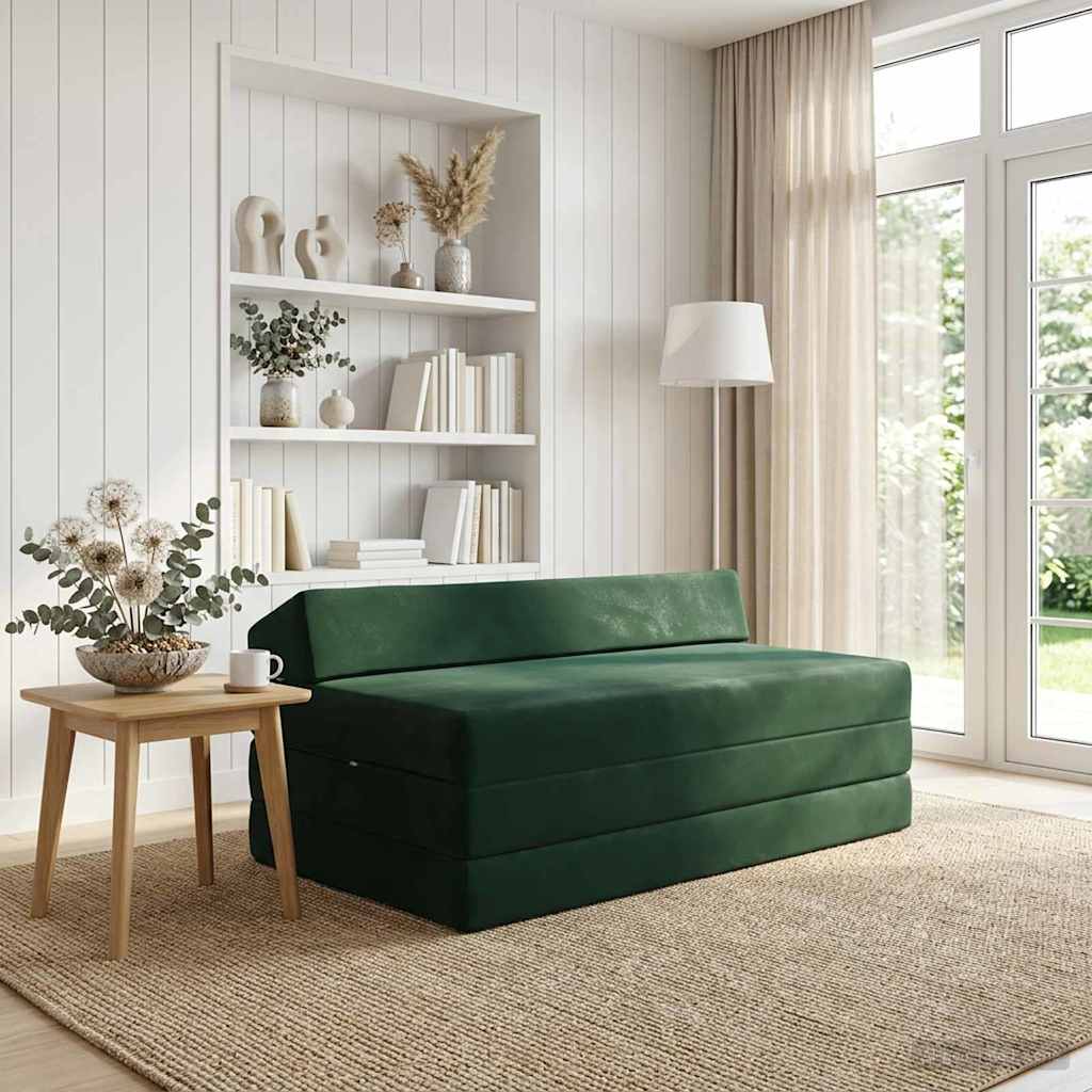 Vouwbare Bankbed Donkergroen 120 x 60 x 49 cm Stof is nu te koop bij PeponiXL, paradijselijk wonen!