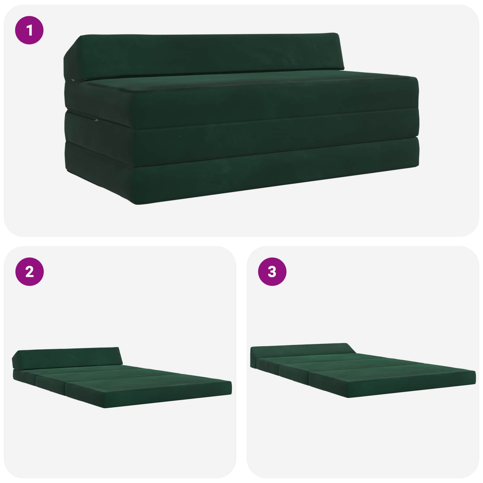 Vouwbare Bankbed Donkergroen 120 x 60 x 49 cm Stof is nu te koop bij PeponiXL, paradijselijk wonen!
