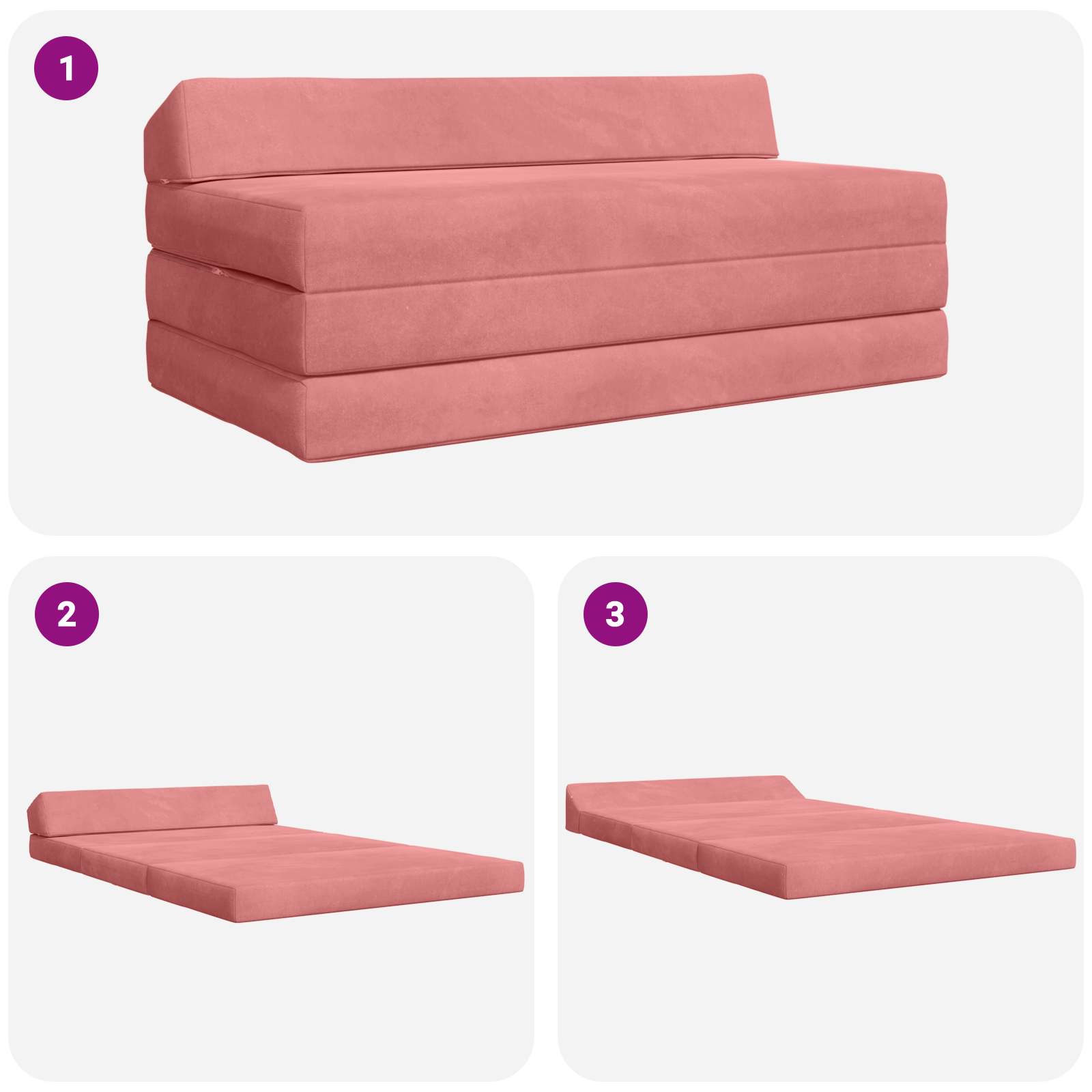Vouwbare Bankbed Roze 120 x 60 x 49 cm Stof is nu te koop bij PeponiXL, paradijselijk wonen!