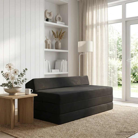 Vouwbare Bankbed Zwart 120 x 60 x 49 cm Stof is nu te koop bij PeponiXL, paradijselijk wonen!