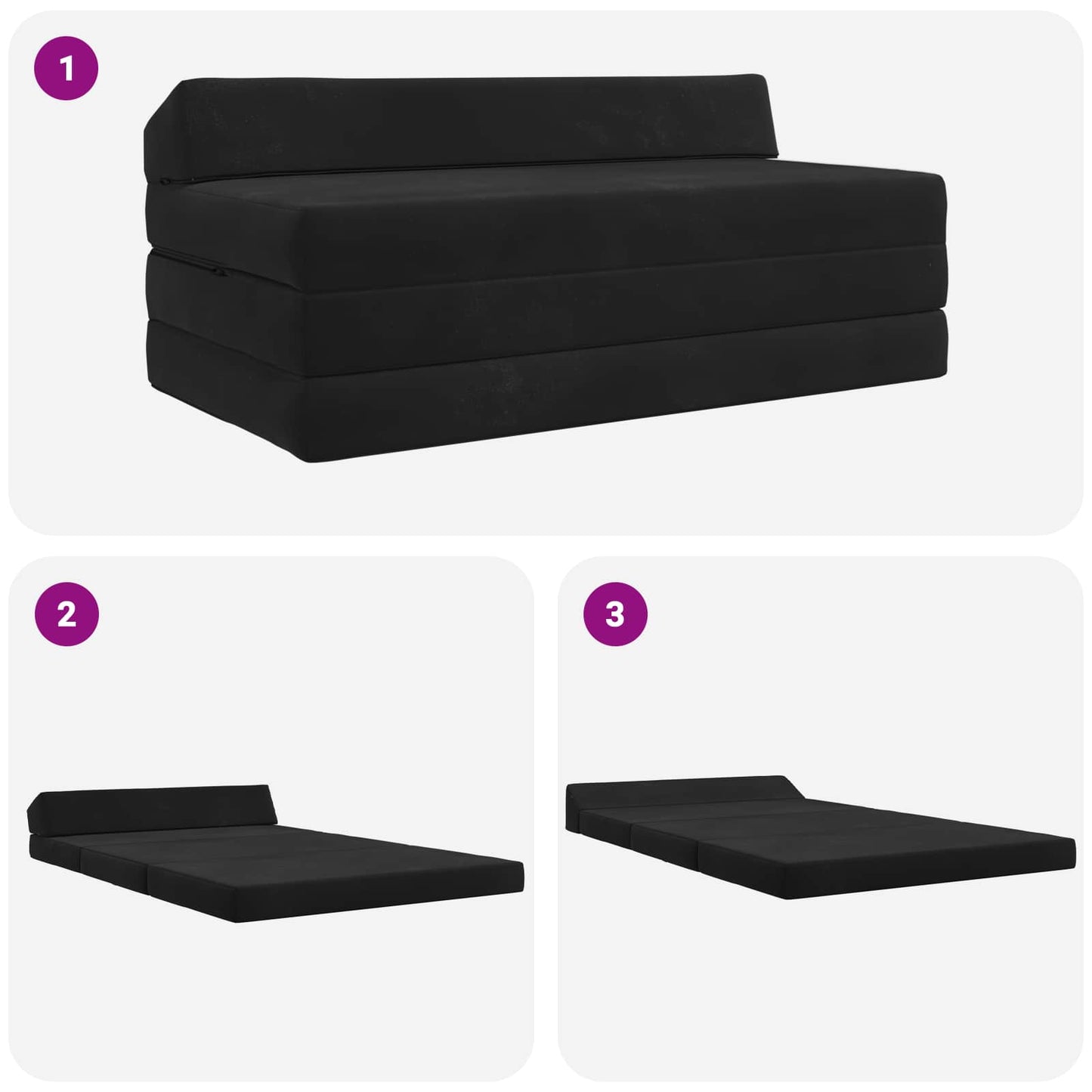 Vouwbare Bankbed Zwart 120 x 60 x 49 cm Stof is nu te koop bij PeponiXL, paradijselijk wonen!