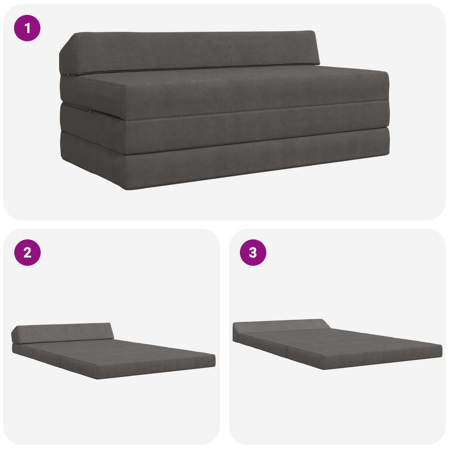 Vouwbare Bankbed Donkergrijs 120 x 60 x 49 cm Stof is nu te koop bij PeponiXL, paradijselijk wonen!