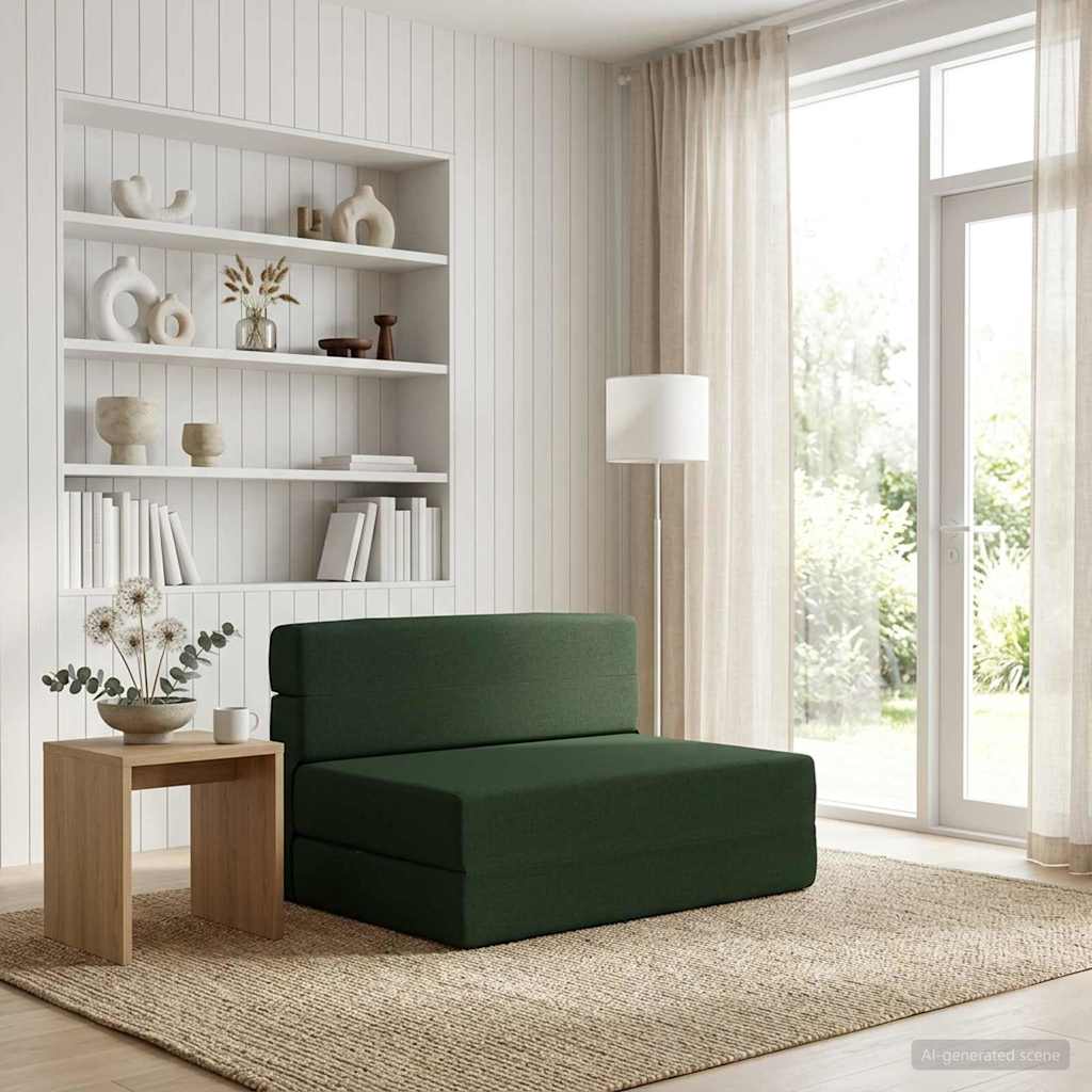 Vouwbare Bankbed Donkergroen 70 x 72 x 60 cm Stof is nu te koop bij PeponiXL, paradijselijk wonen!