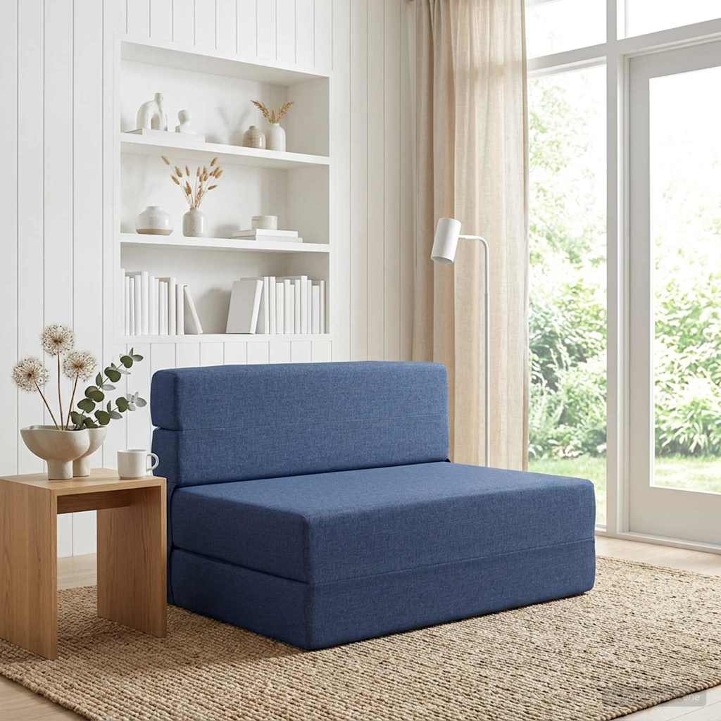 Vouwbare Bankbed Blauw 70 x 72 x 60 cm Stof is nu te koop bij PeponiXL, paradijselijk wonen!