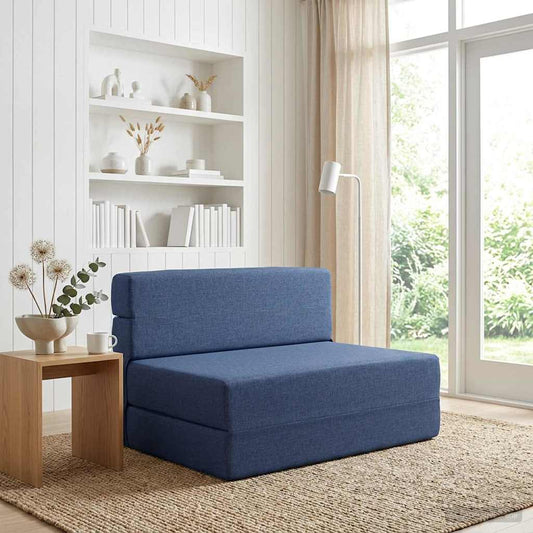 Vouwbare Bankbed Blauw 70 x 72 x 60 cm Stof is nu te koop bij PeponiXL, paradijselijk wonen!