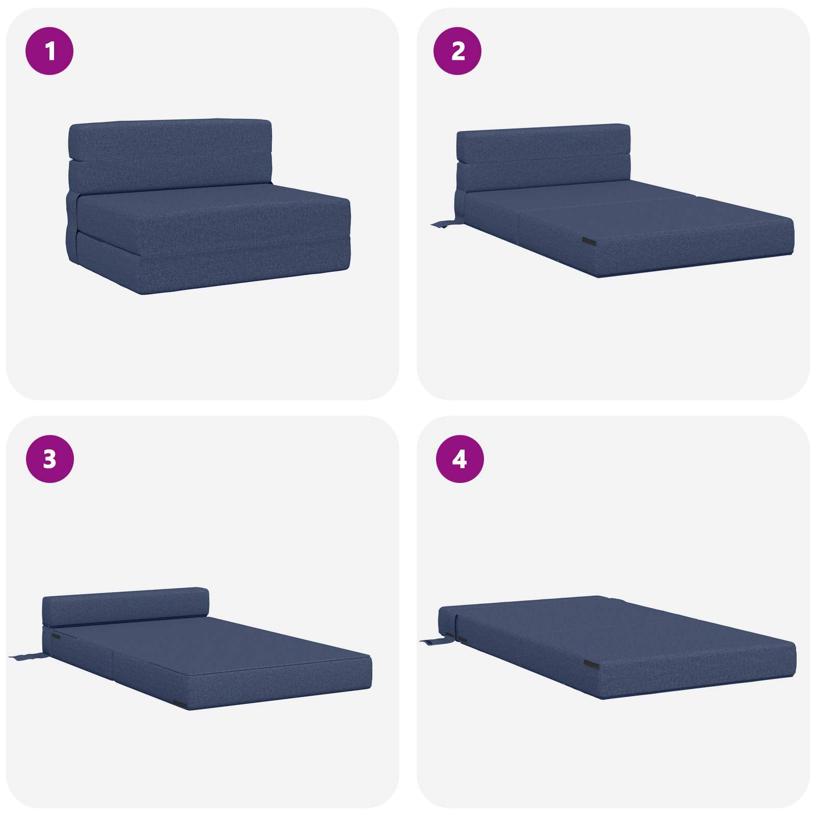 Vouwbare Bankbed Blauw 70 x 72 x 60 cm Stof is nu te koop bij PeponiXL, paradijselijk wonen!