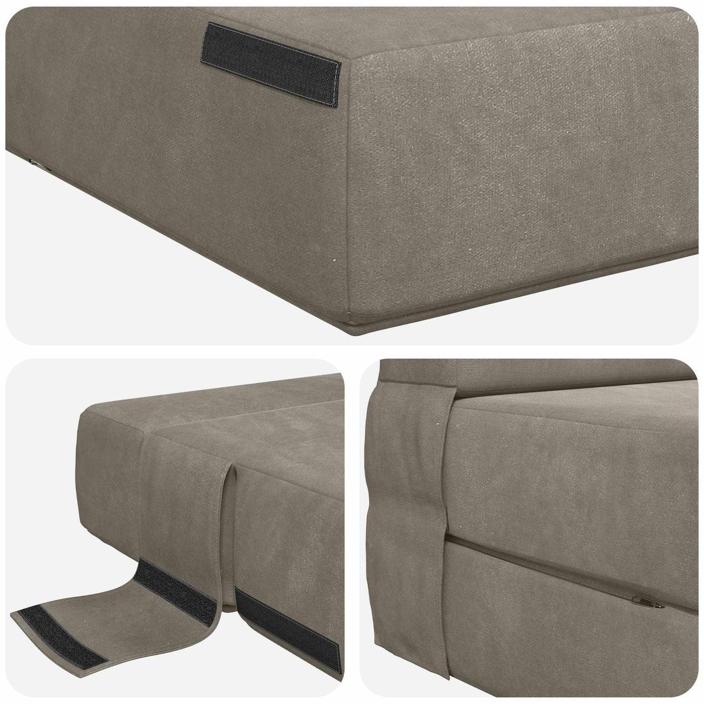 Vouwbare Bankbed Lichtgrijs 70 x 72 x 60 cm Stof is nu te koop bij PeponiXL, paradijselijk wonen!