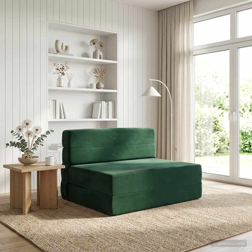 Vouwbare Bankbed Donkergroen 70 x 72 x 60 cm Stof is nu te koop bij PeponiXL, paradijselijk wonen!