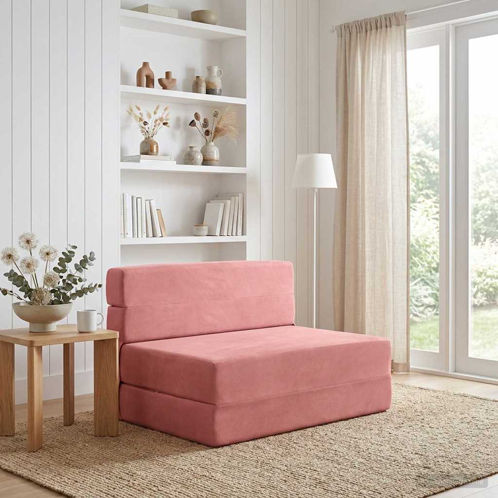 Vouwbare Bankbed Roze 70 x 72 x 60 cm Stof is nu te koop bij PeponiXL, paradijselijk wonen!