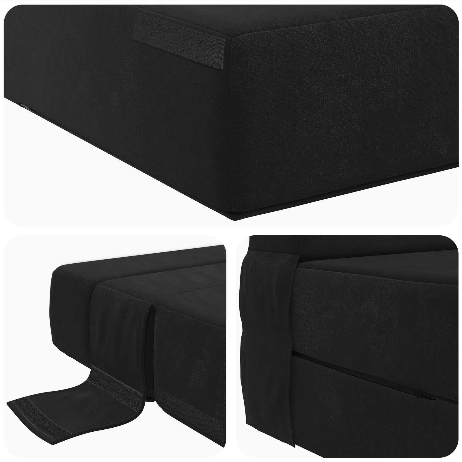 Vouwbare Bankbed Zwart 70 x 72 x 60 cm Stof is nu te koop bij PeponiXL, paradijselijk wonen!