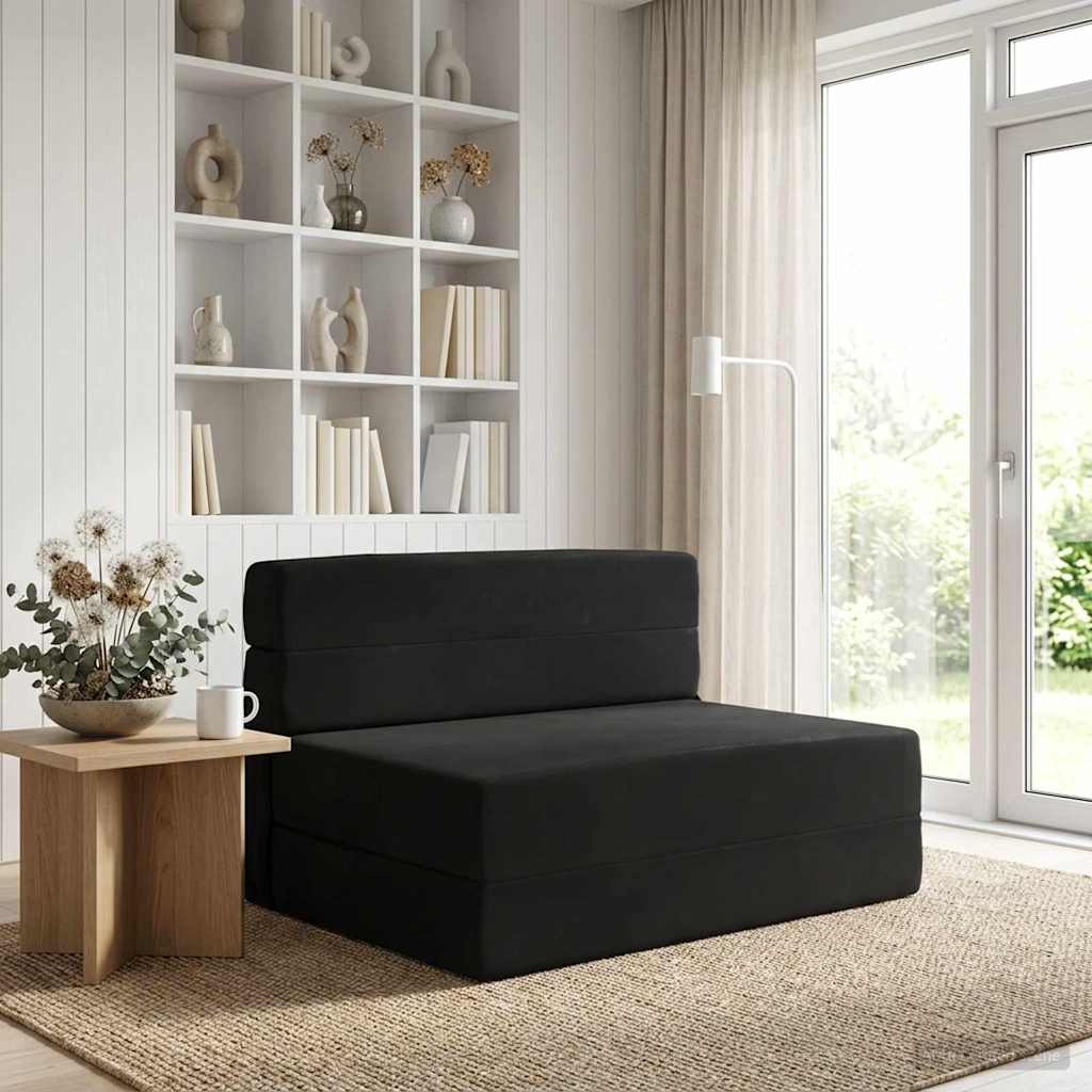 Vouwbare Bankbed Zwart 70 x 72 x 60 cm Stof is nu te koop bij PeponiXL, paradijselijk wonen!