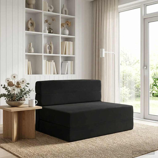 Vouwbare Bankbed Zwart 70 x 72 x 60 cm Stof is nu te koop bij PeponiXL, paradijselijk wonen!