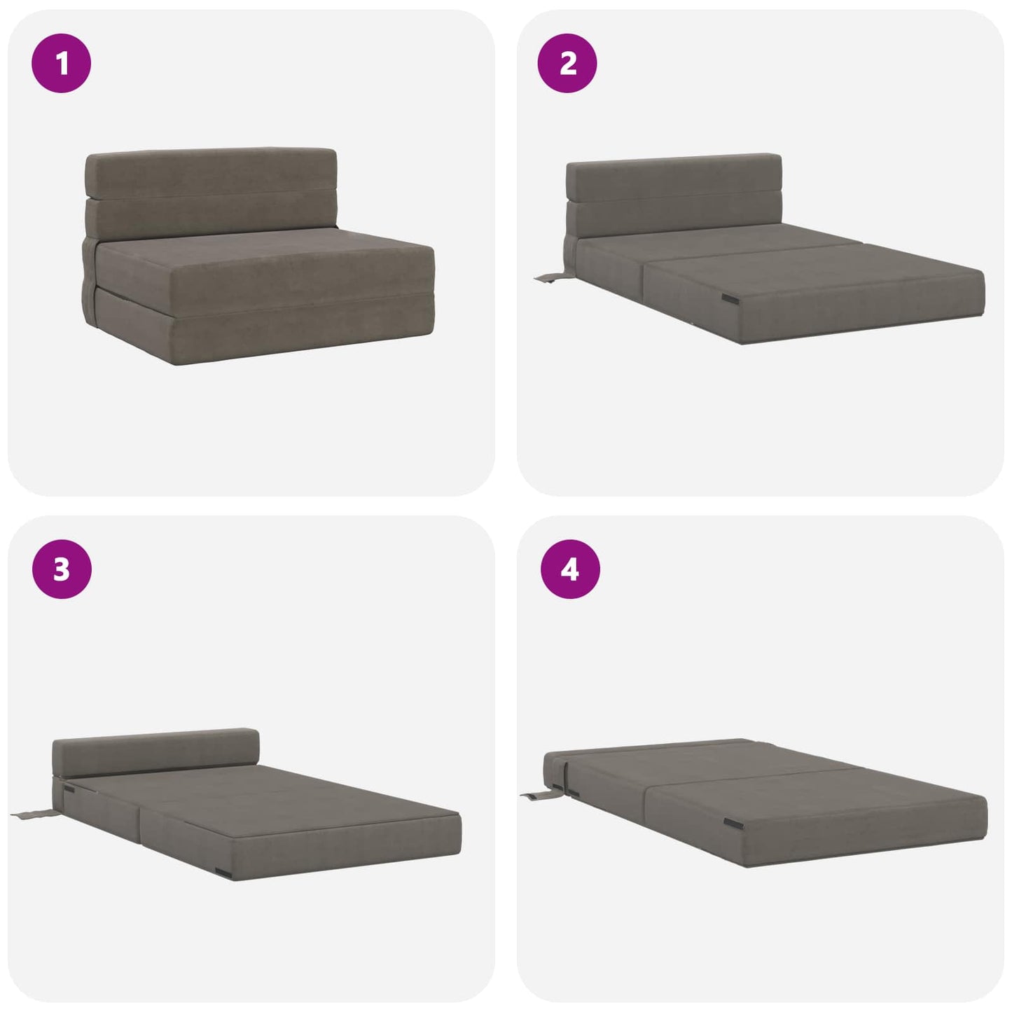 Vouwbare Bankbed Lichtgrijs 70 x 72 x 60 cm Stof is nu te koop bij PeponiXL, paradijselijk wonen!