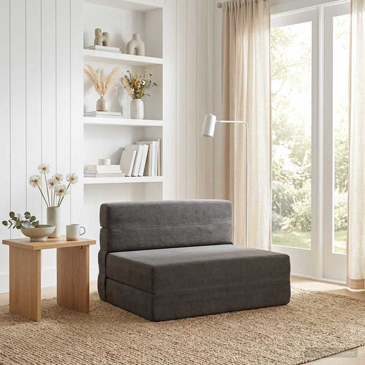 Vouwbare Bankbed Donkergrijs 70 x 72 x 60 cm Stof is nu te koop bij PeponiXL, paradijselijk wonen!