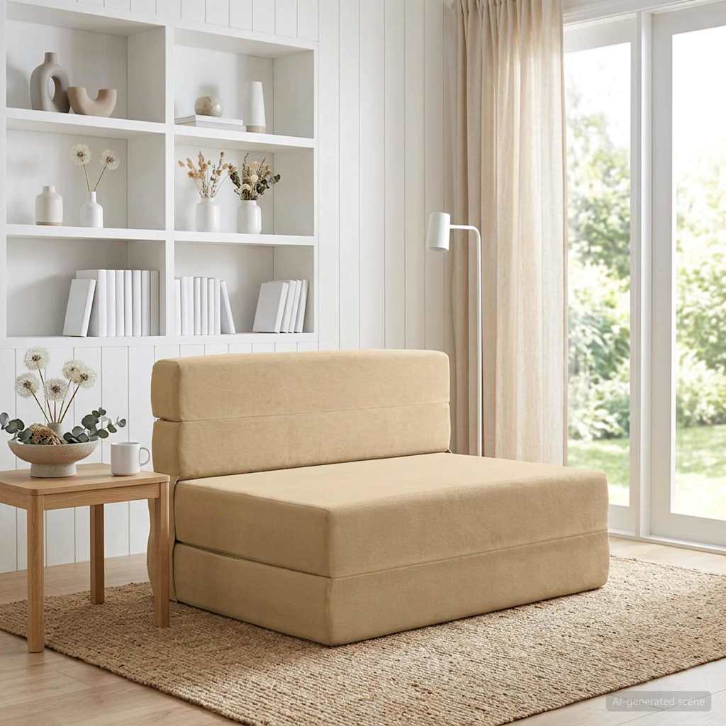 Vouwbare Bankbed Groen Grijs 70 x 72 x 60 cm Stof is nu te koop bij PeponiXL, paradijselijk wonen!