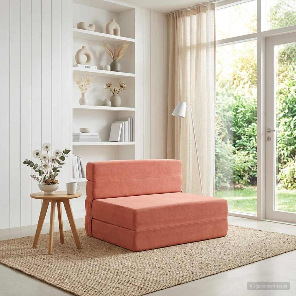 Vouwbare Bankbed Rood-oranje 70 x 72 x 60 cm Stof is nu te koop bij PeponiXL, paradijselijk wonen!