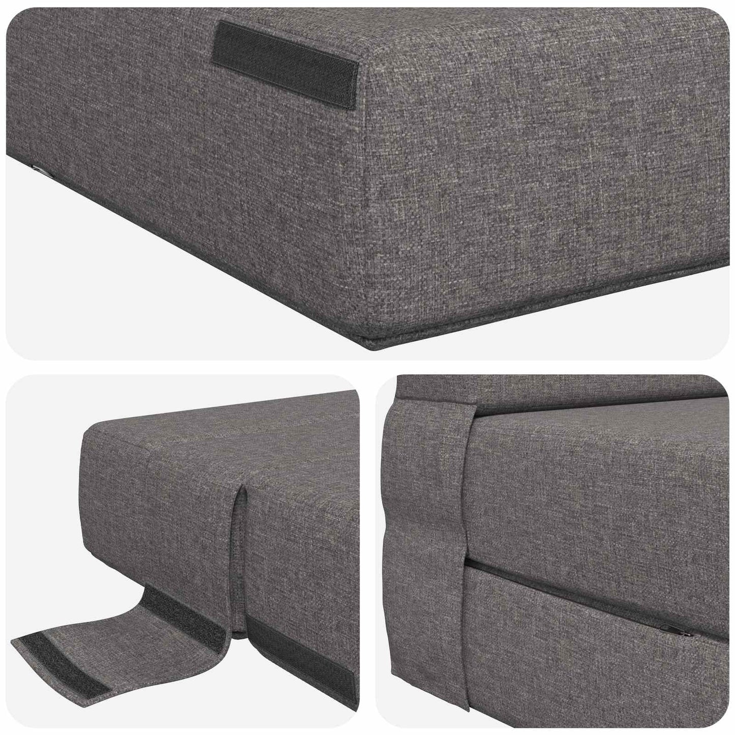 Vouwsofa Bed Lichtgrijs 190 x 70 x 15 cm Stof is nu te koop bij PeponiXL, paradijselijk wonen!