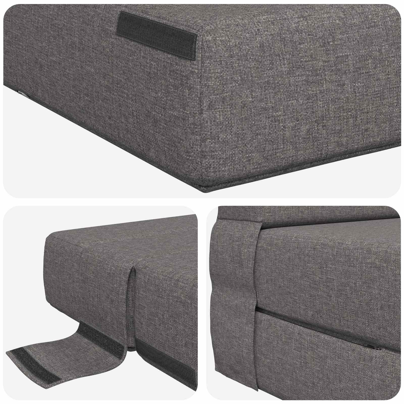 Vouwsofa Bed Lichtgrijs 190 x 70 x 15 cm Stof is nu te koop bij PeponiXL, paradijselijk wonen!