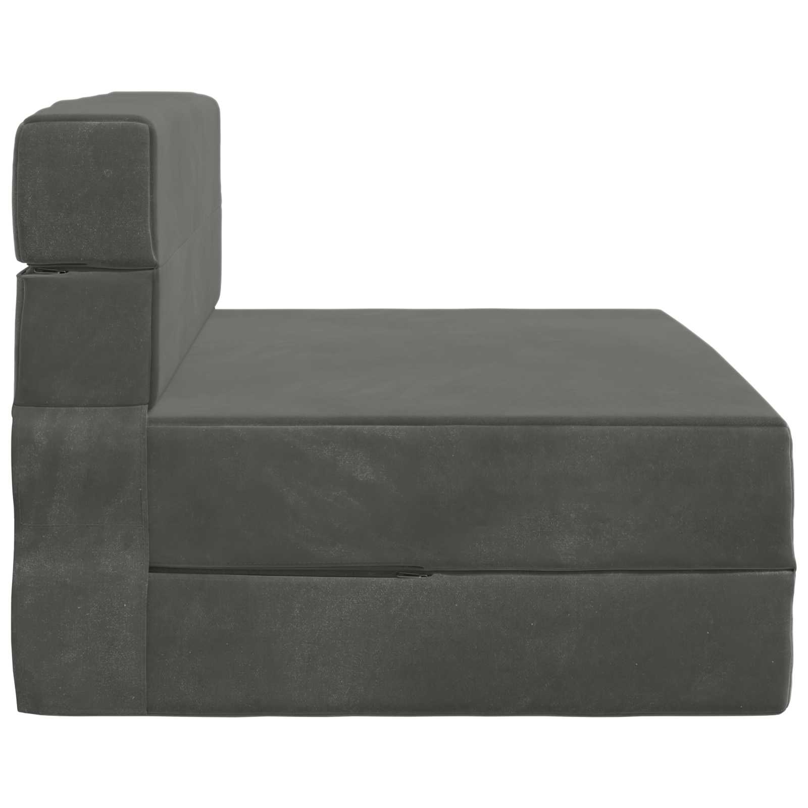 Vouwsofa Bed Donkergrijs 190 x 70 x 15 cm Fluweel is nu te koop bij PeponiXL, paradijselijk wonen!