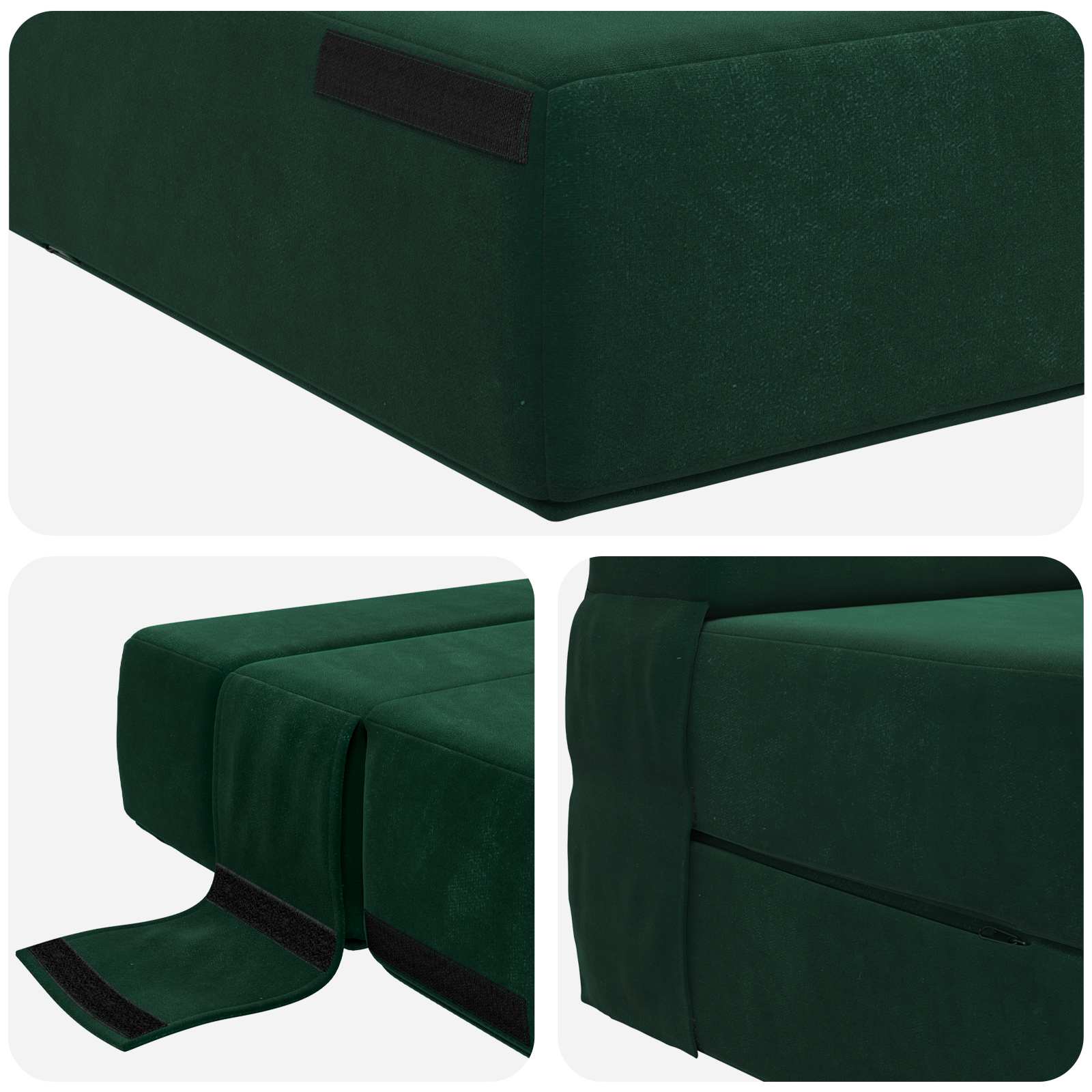 Vouwsofa Bed Donkergroen 190 x 70 x 15 cm Fluweel is nu te koop bij PeponiXL, paradijselijk wonen!