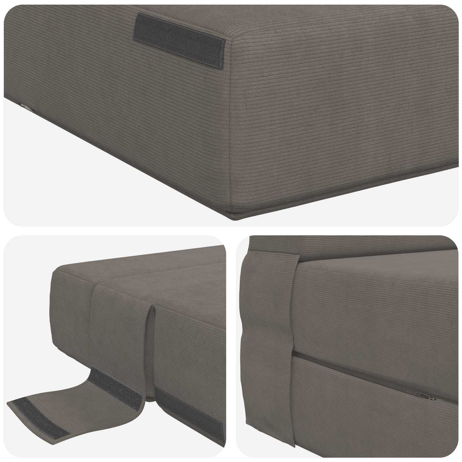 Vouwsofa Bed Lichtgrijs 190 x 70 x 15 cm Katoen Stof is nu te koop bij PeponiXL, paradijselijk wonen!