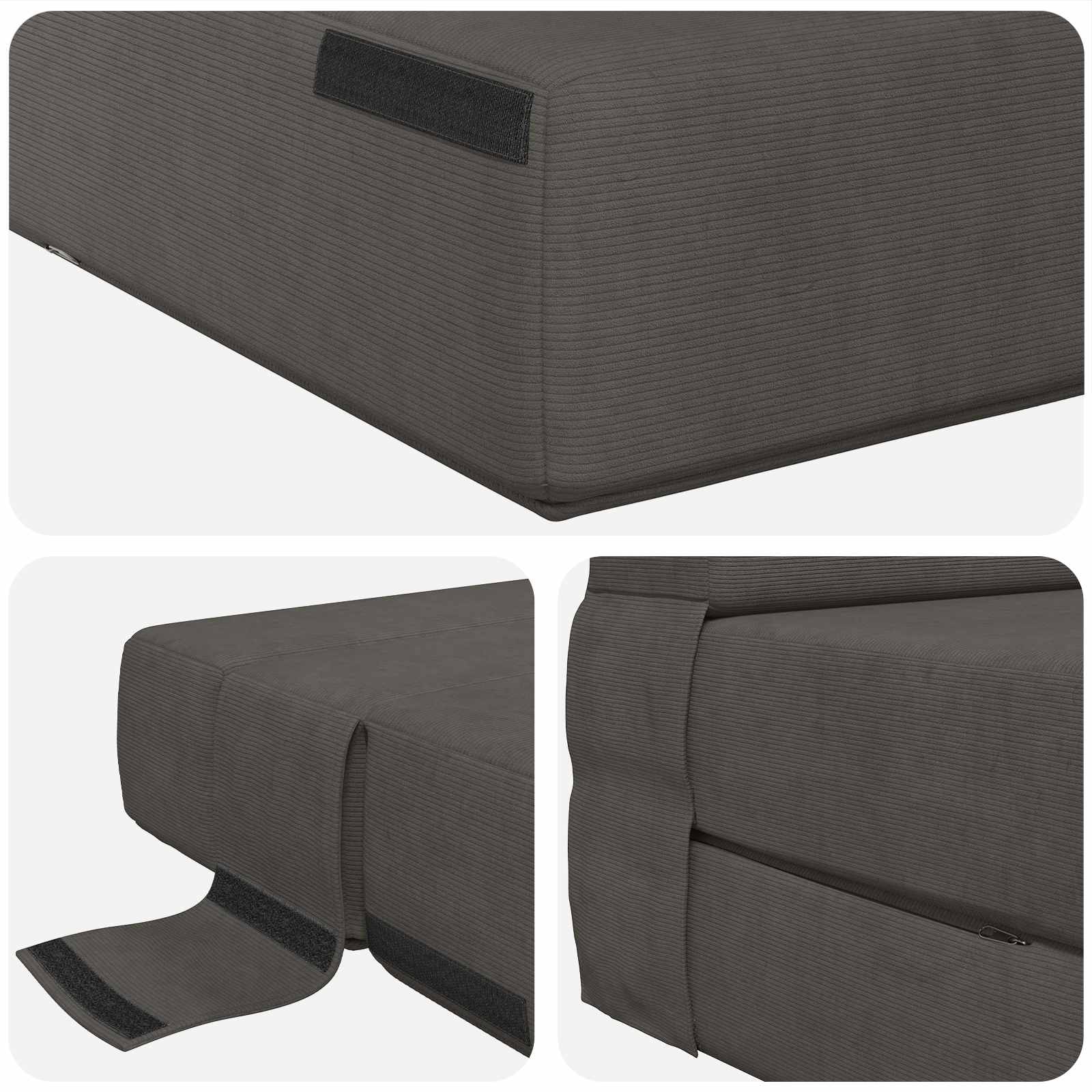 Vouwsofa Bed Donkergrijs 190 x 70 x 15 cm Katoen Stof is nu te koop bij PeponiXL, paradijselijk wonen!