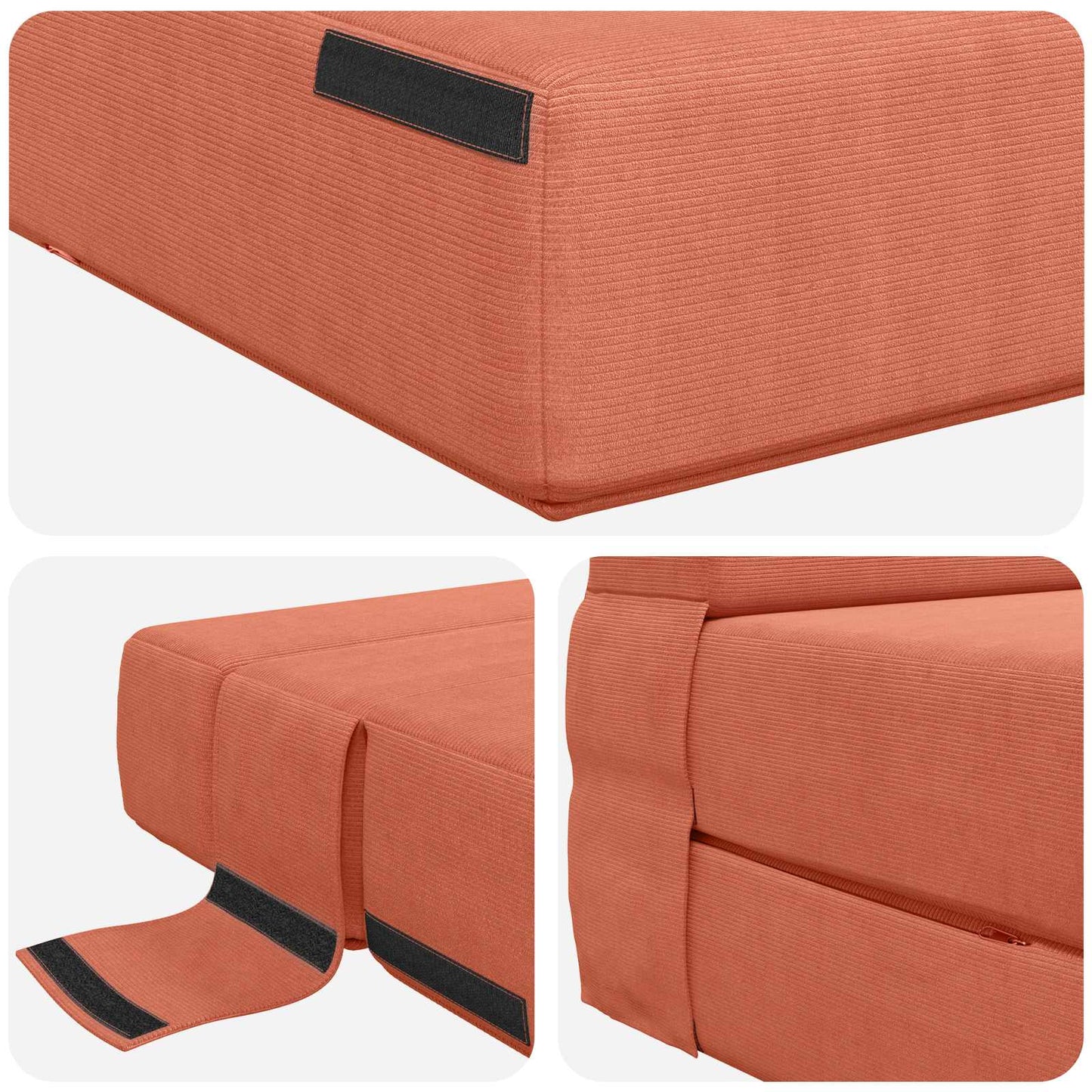 Vouwsofa Bed Rood-oranje 190 x 70 x 15 cm Katoen Stof is nu te koop bij PeponiXL, paradijselijk wonen!