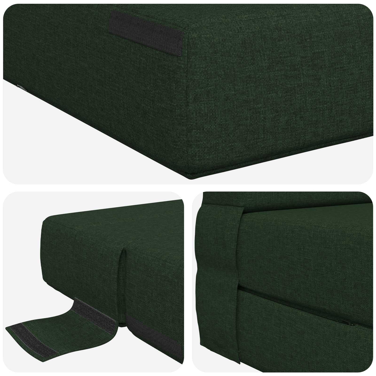 Vouwsofa Bed Donkergroen 190 x 100 x 15 cm Stof is nu te koop bij PeponiXL, paradijselijk wonen!