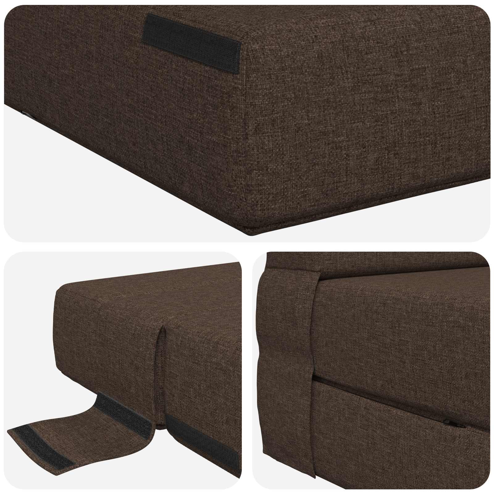 Vouwsofa Bed Taupe 190 x 100 x 15 cm Stof is nu te koop bij PeponiXL, paradijselijk wonen!