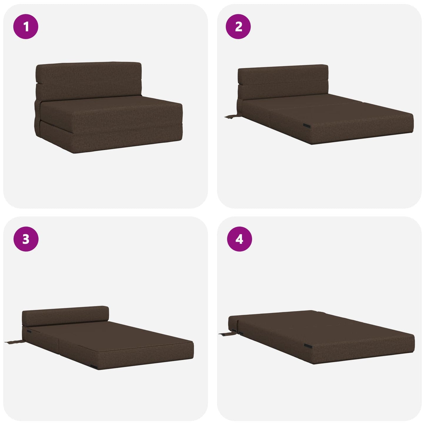 Vouwsofa Bed Taupe 190 x 100 x 15 cm Stof is nu te koop bij PeponiXL, paradijselijk wonen!